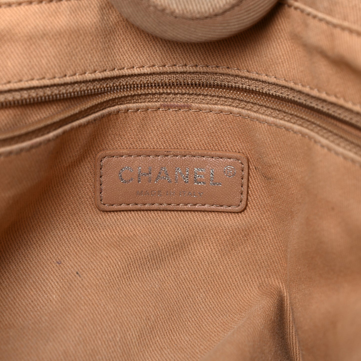 Canvas Sequin Small Deauville Tote Ecru