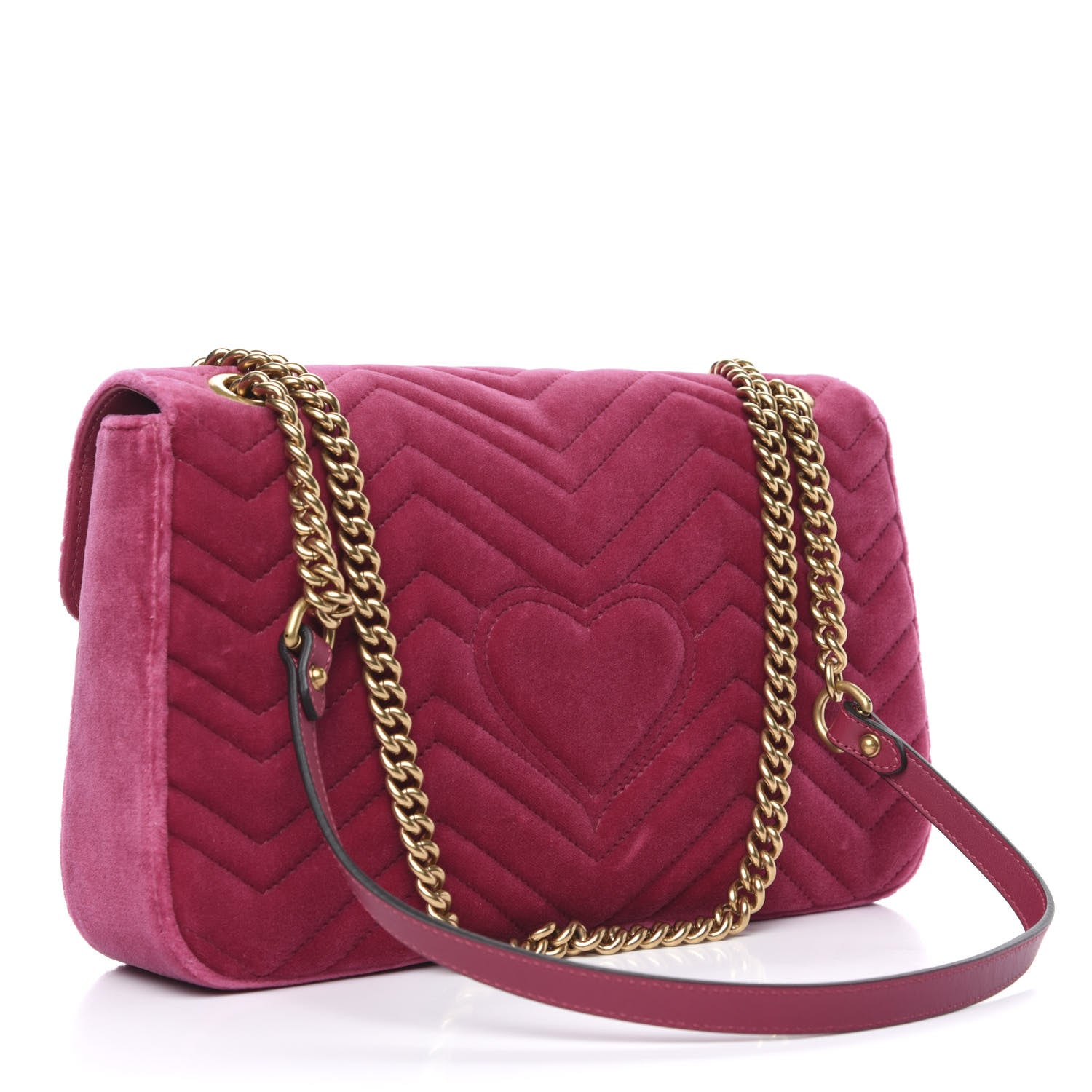 Gucci Velvet Matelasse Blind for Love Embroidered Medium GG Marmont Shoulder Bag Light Raspberry Rose Multicolor 3 of 12