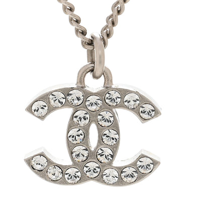Chanel Crystal Timeless CC Necklace Silver 4 of 6