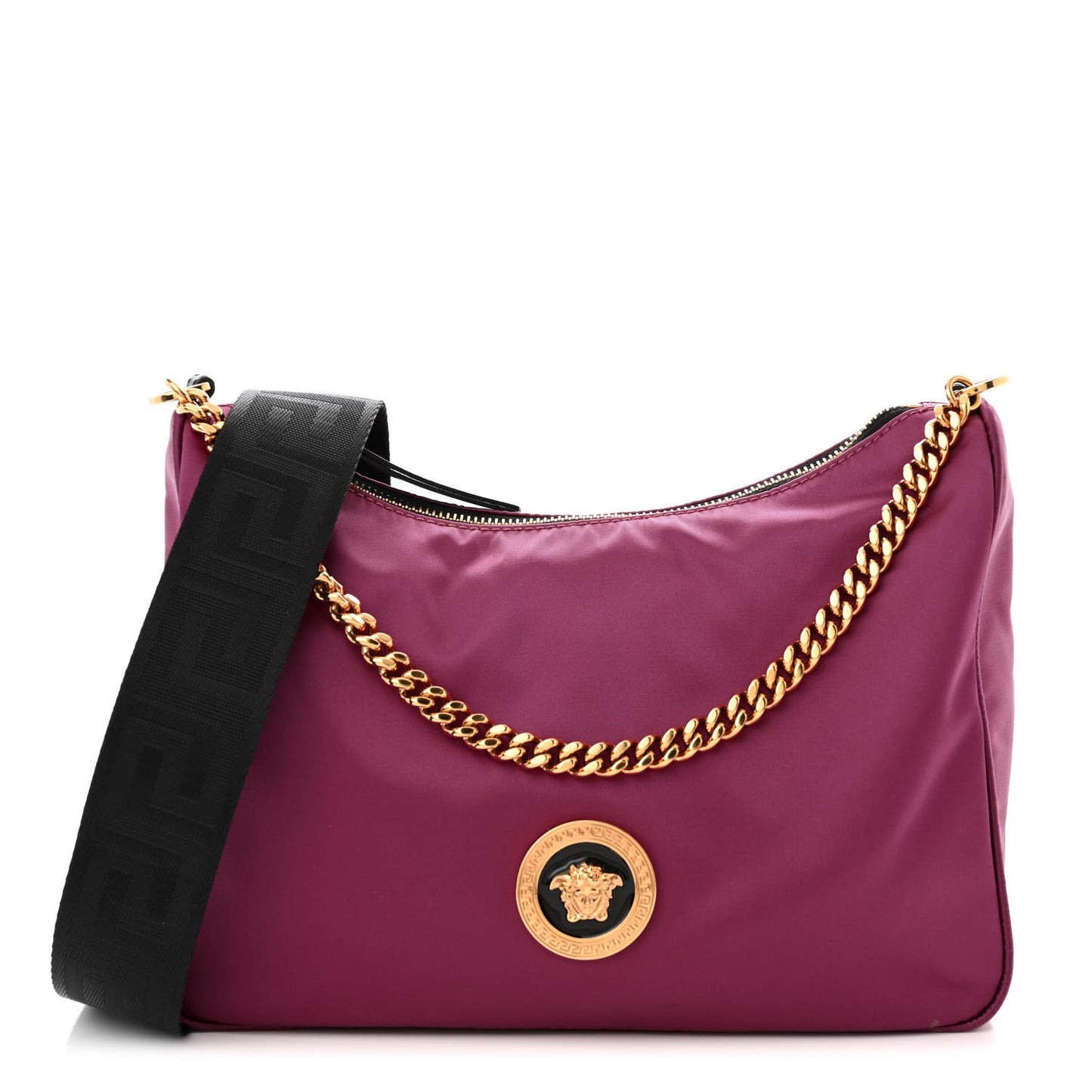 Nylon Medusa Shoulder Bag Dahlia Black