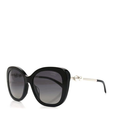Acetate Polarized Butterfly Winter Pearl Sunglasses 5339-H-A Black