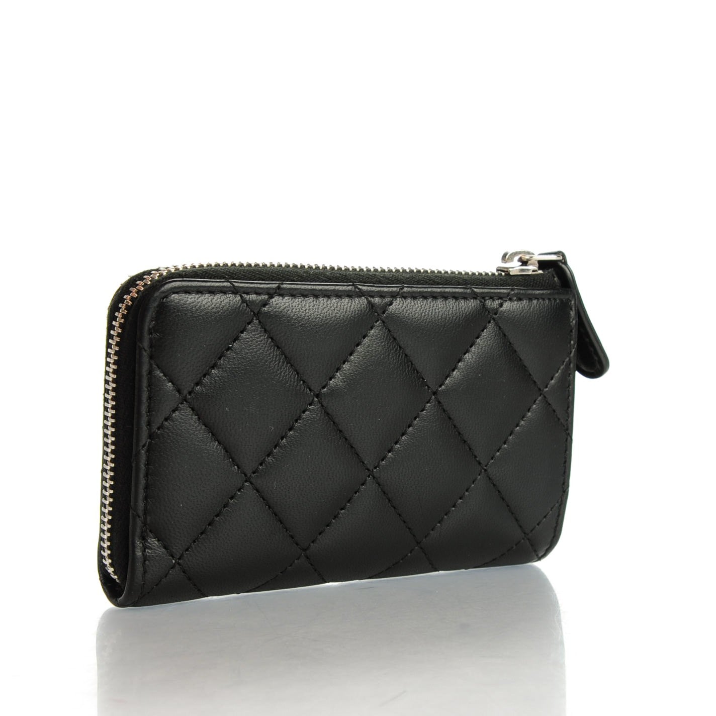 Chanel Lambskin Quilted Key Holder Case Black 3 of 7