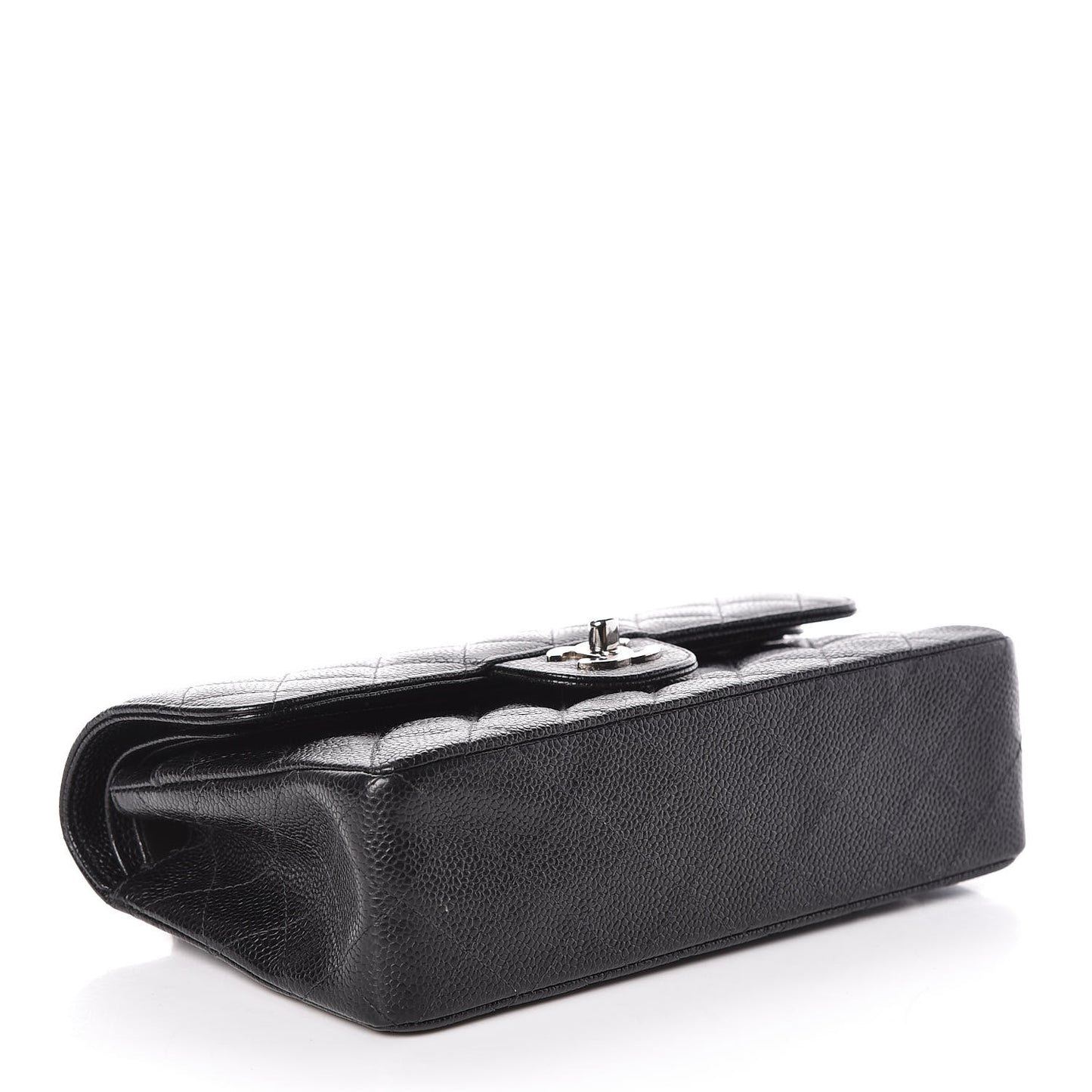 Caviar Quilted Small Double Flap Black