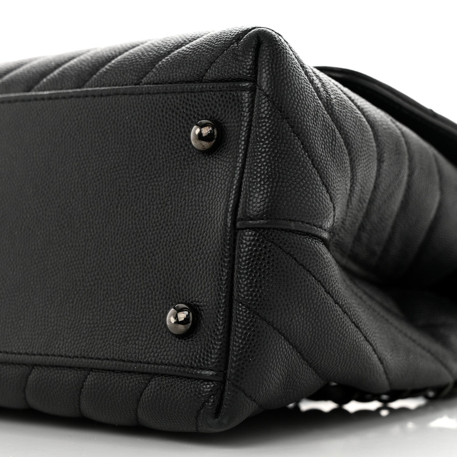 Chanel Caviar Chevron Quilted Small Coco Handle Flap So Black 10 of 12