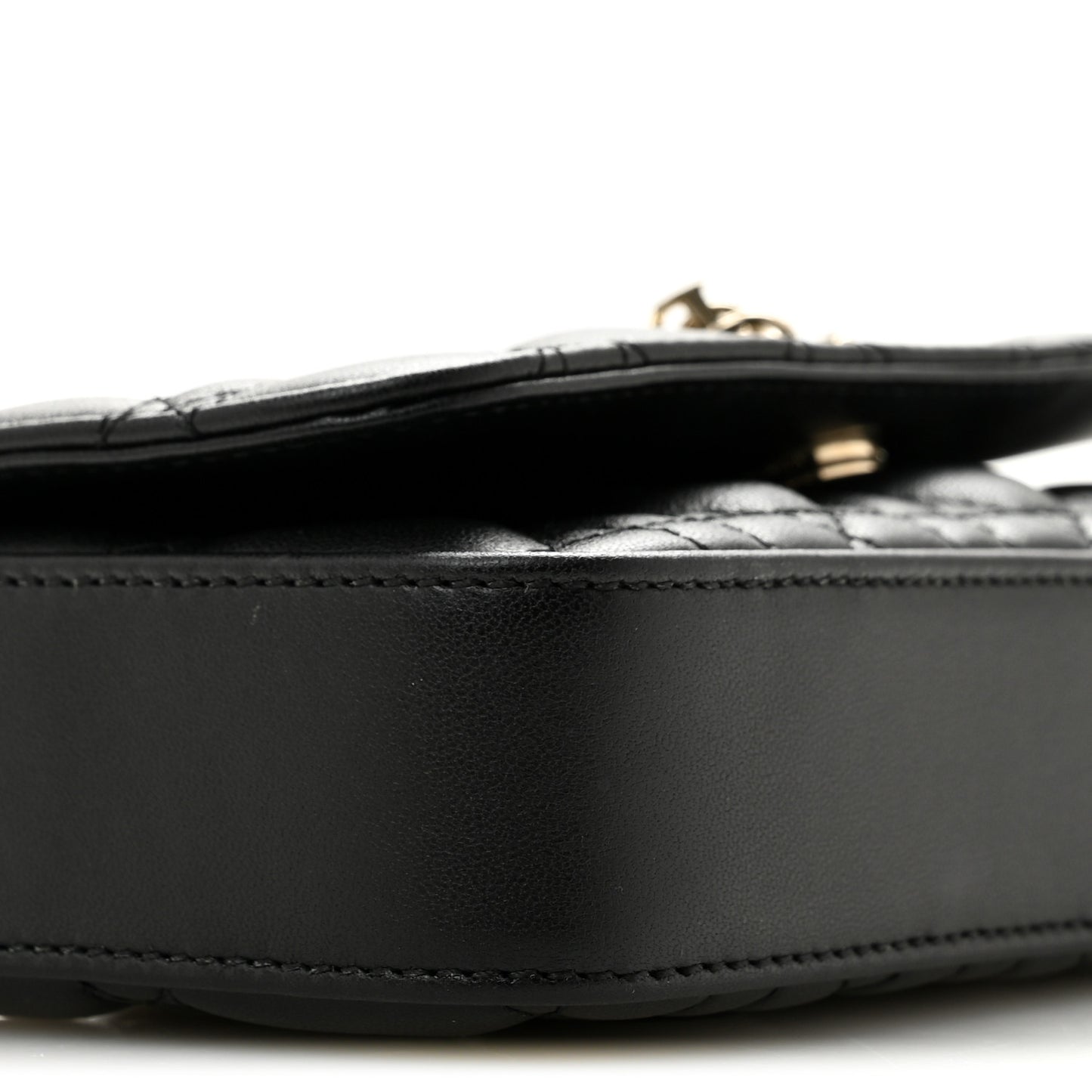 Lambskin Cannage Dior Talk Phone Pouch  Black