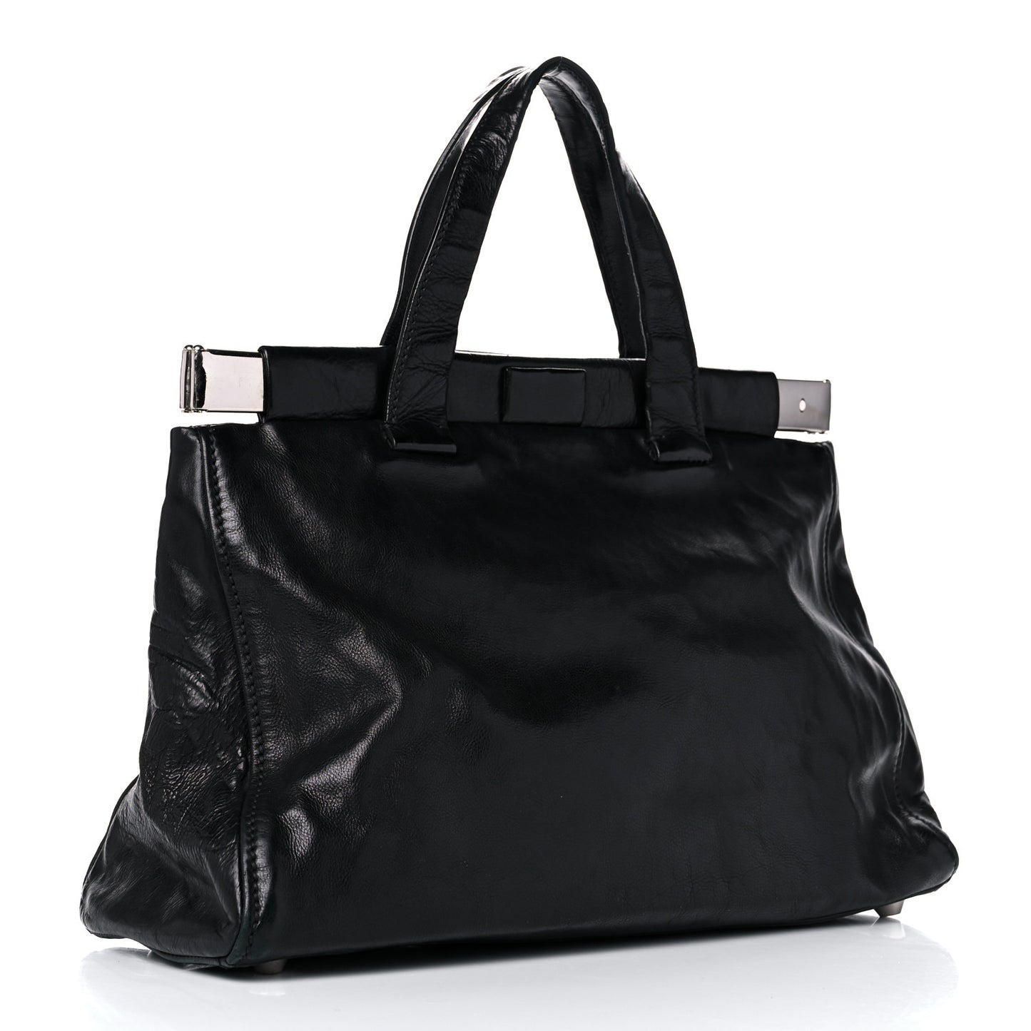 Vitello Lux Satchel Black