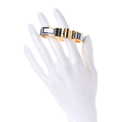 Hermes Enamel Printed Narrow Charniere Le Coupes Tattoo Hinged Bracelet S Positif Negatif 2 of 5