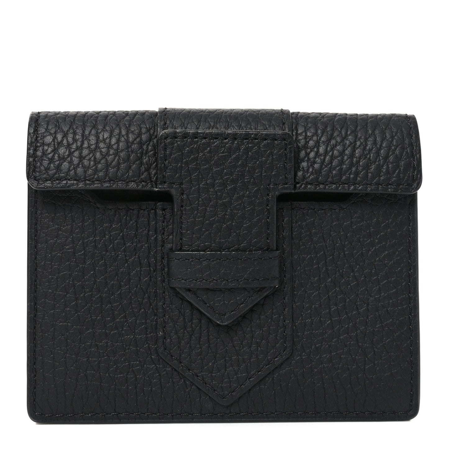 Taurillon Soft Presse Trifold Wallet Black