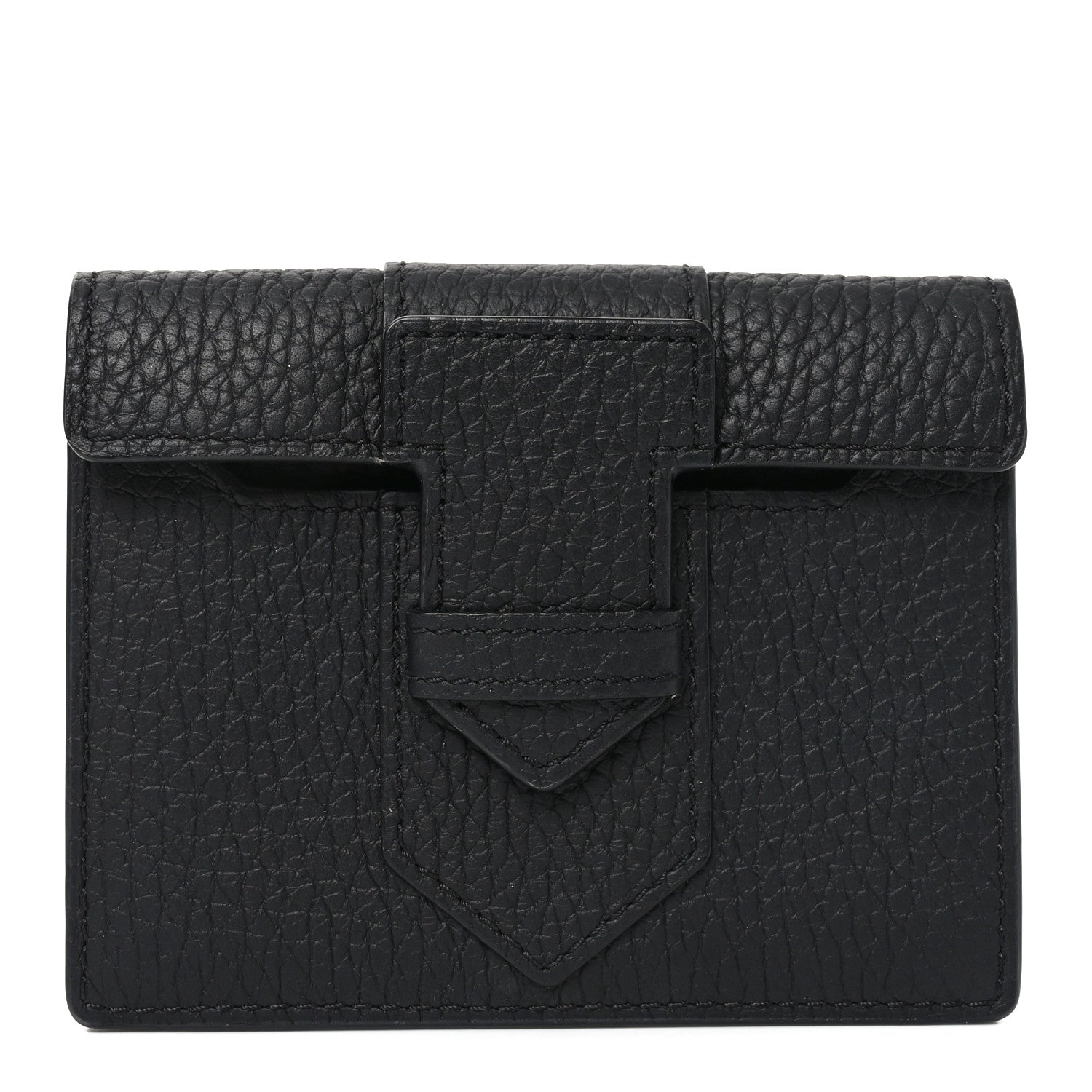 Delvaux Taurillon Soft Presse Trifold Wallet Black 1 of 7