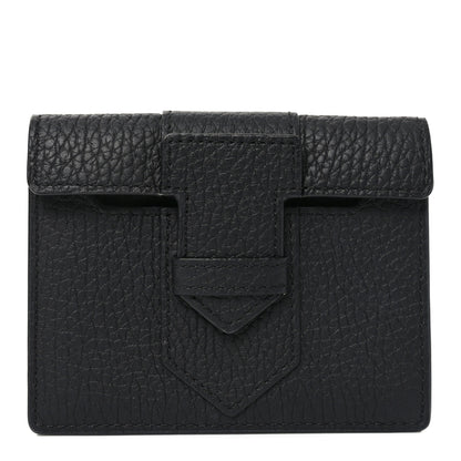 Delvaux Taurillon Soft Presse Trifold Wallet Black 1 of 7