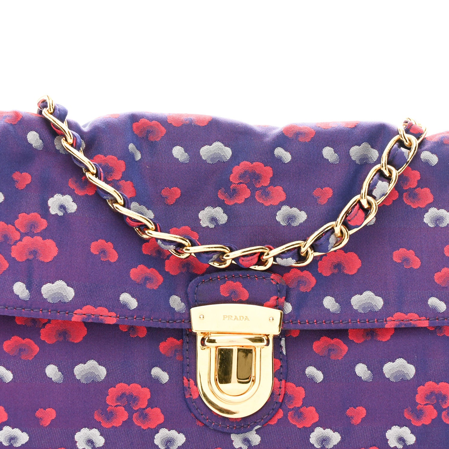 Prada Tessuto Nylon Lurex Embroidered Flap Viola 8 of 13