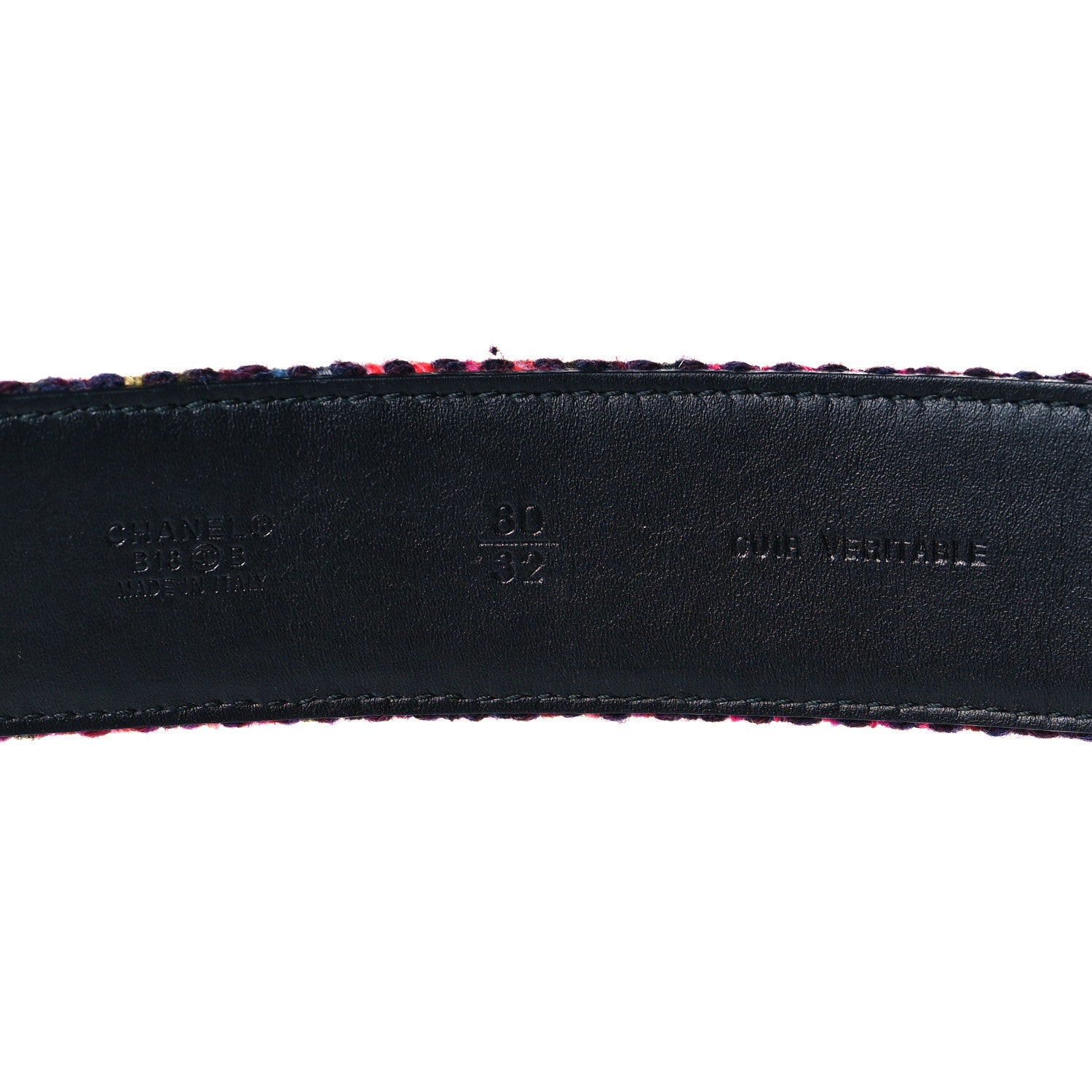 Chanel Tweed Logo Belt 80 32 Multicolor 4 of 7