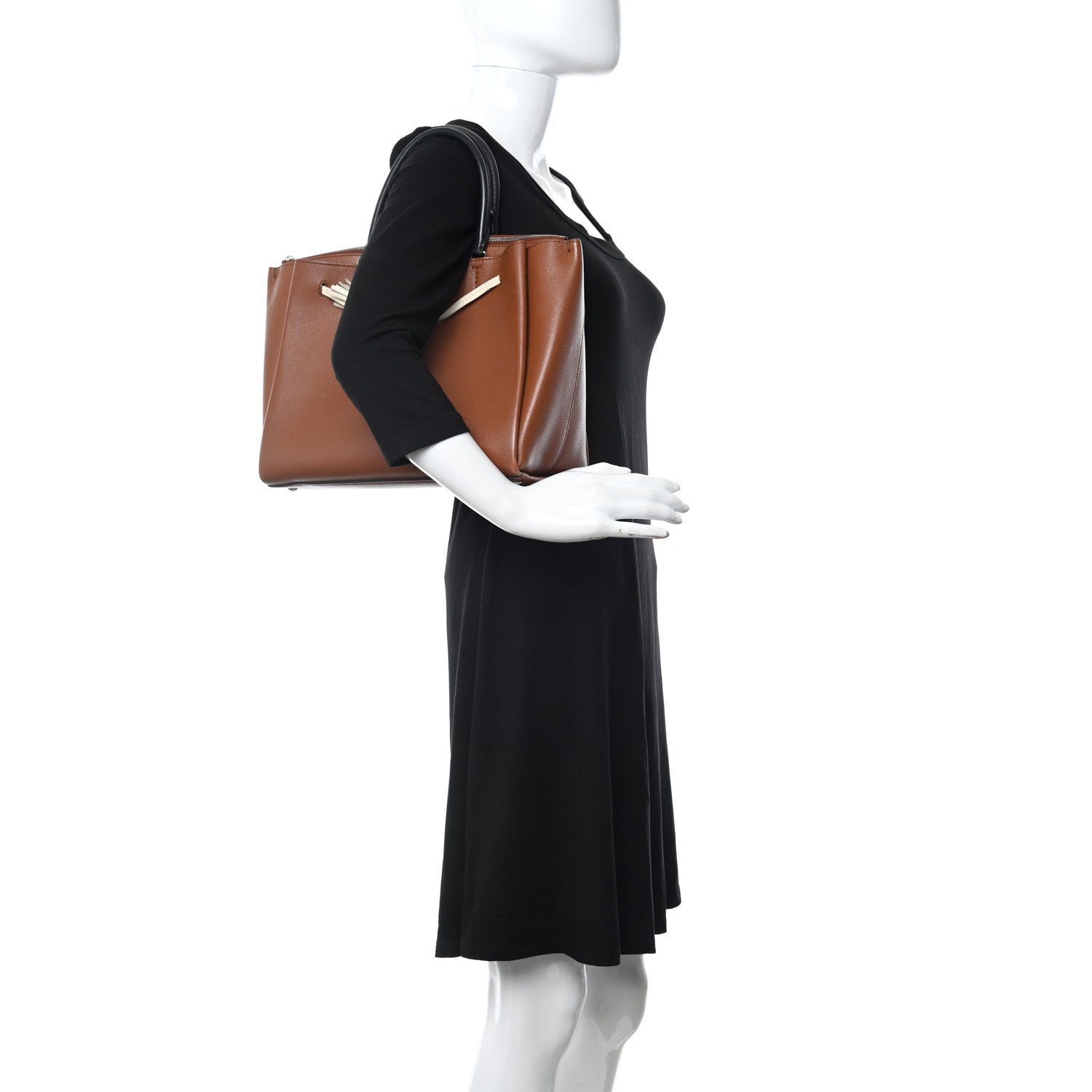 Louis Vuitton Calfskin Lockmeto Caramel Creme Black 2 of 8