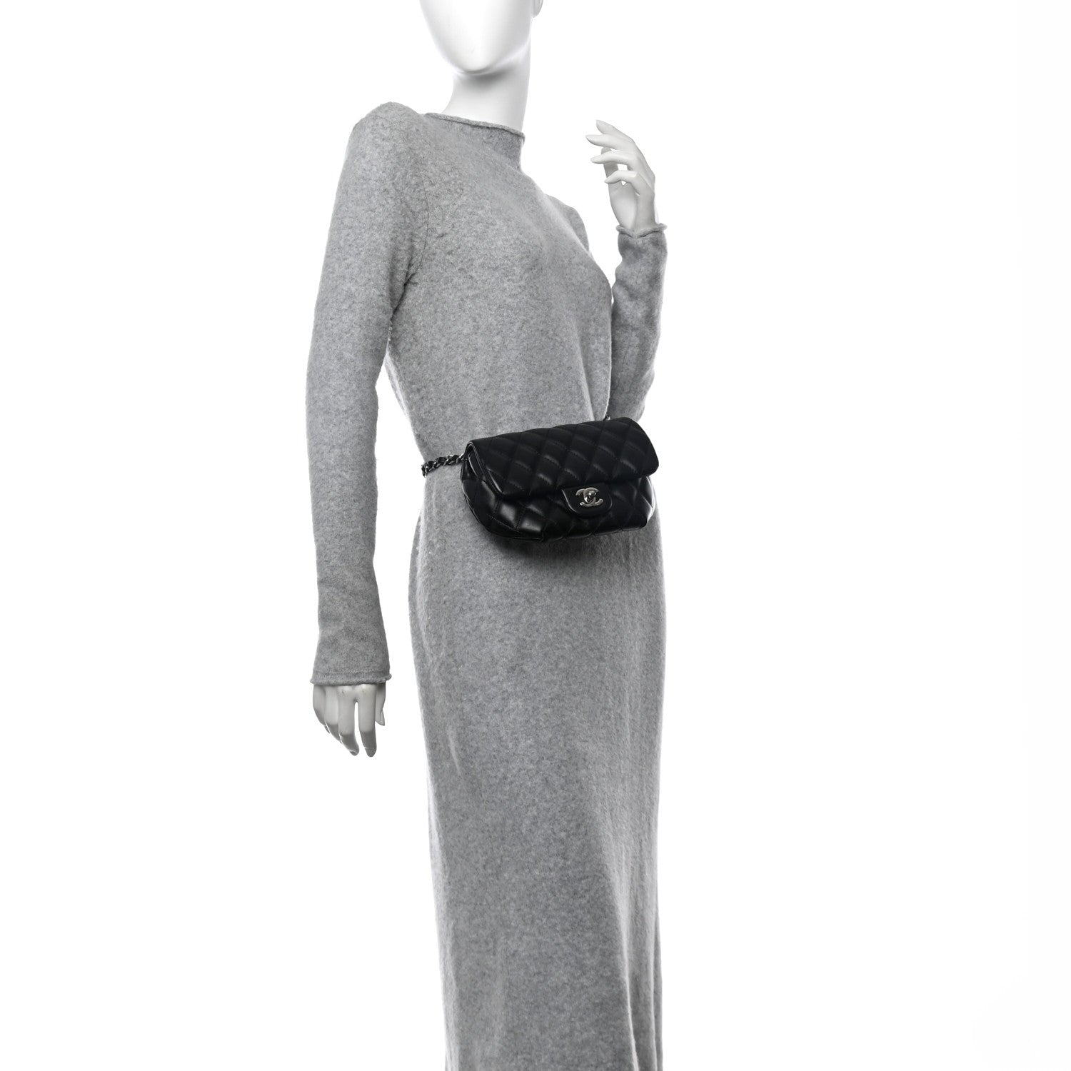 Chanel Calfskin Quilted CC Uniform Flap Belt Bag Black 2 of 11