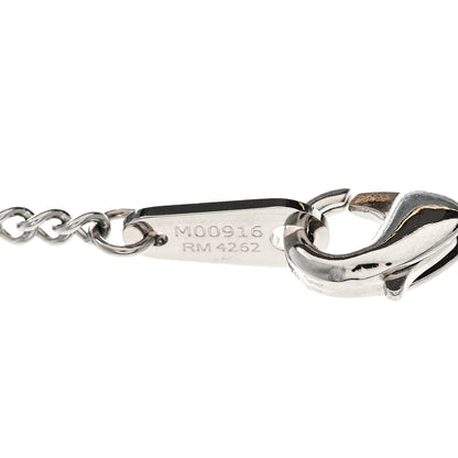 Louis Vuitton Metal Crystal Twisted Flower Pendant Necklace Silver 4 of 7