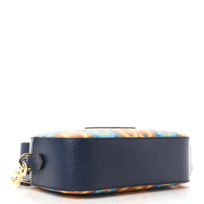 Gucci GG Supreme Kaleidoscope Calfskin Script Logo Gucci 100 Camera Bag Blue Orange Multicolor Blue Agata 4 of 9