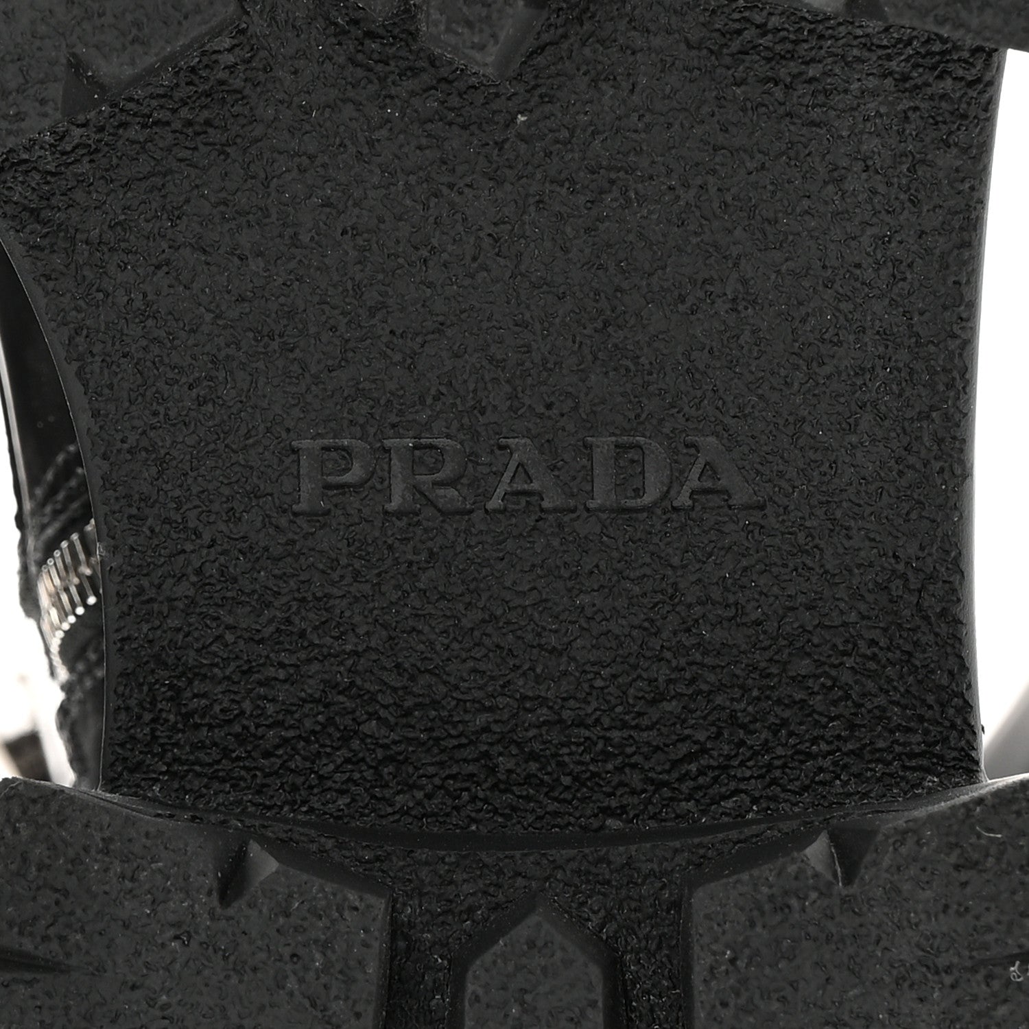Prada Spazzolato Rois Re-Nylon Metal Triangle Logo Monolith Pouch Pocket 55mm Tall Combat Boots 39.5 Black 7 of 13