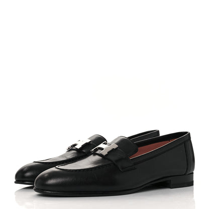 Hermes Goatskin Womens Paris Loafers 35.5 Black 3 of 9