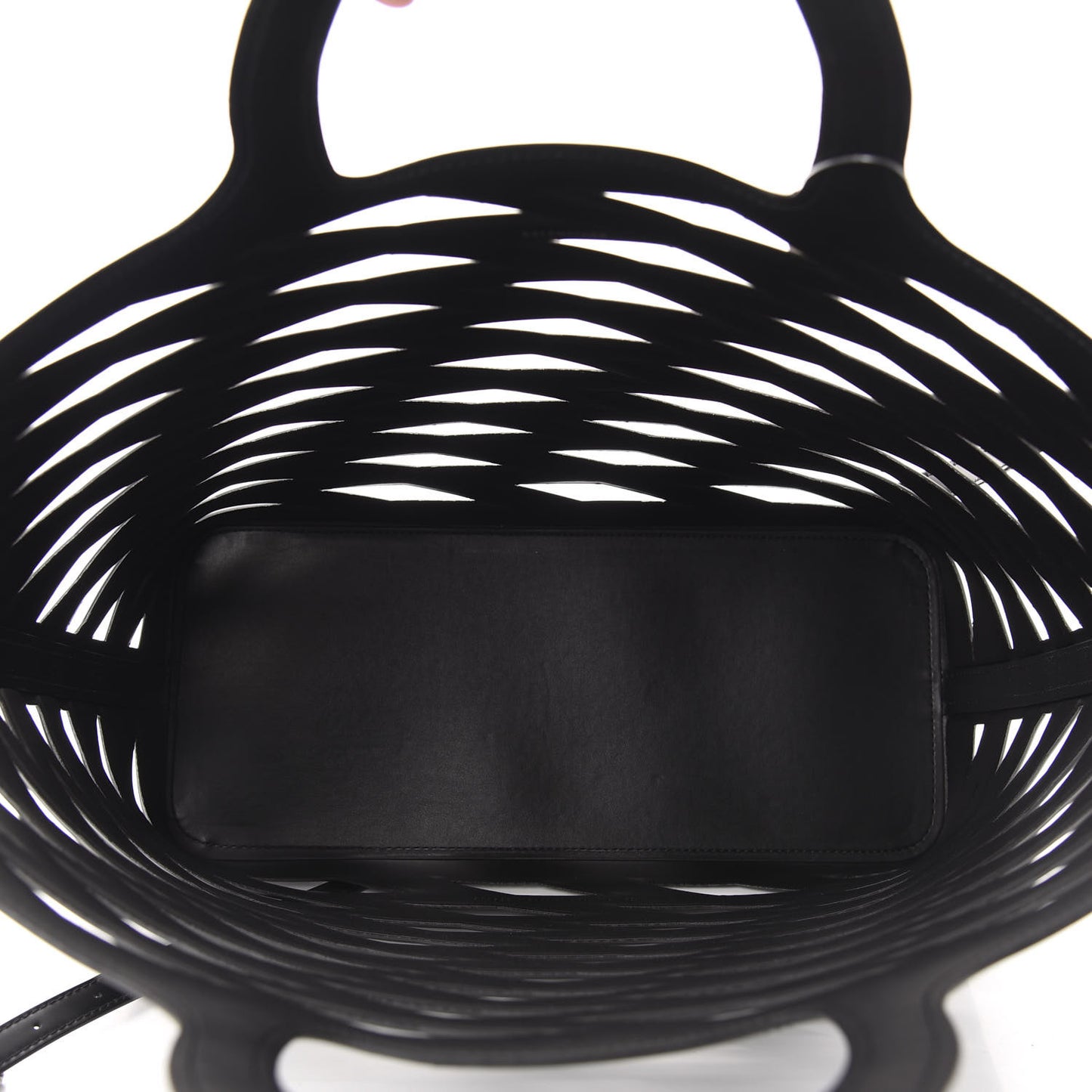 Faux Calfskin Neo Basket Tote Black