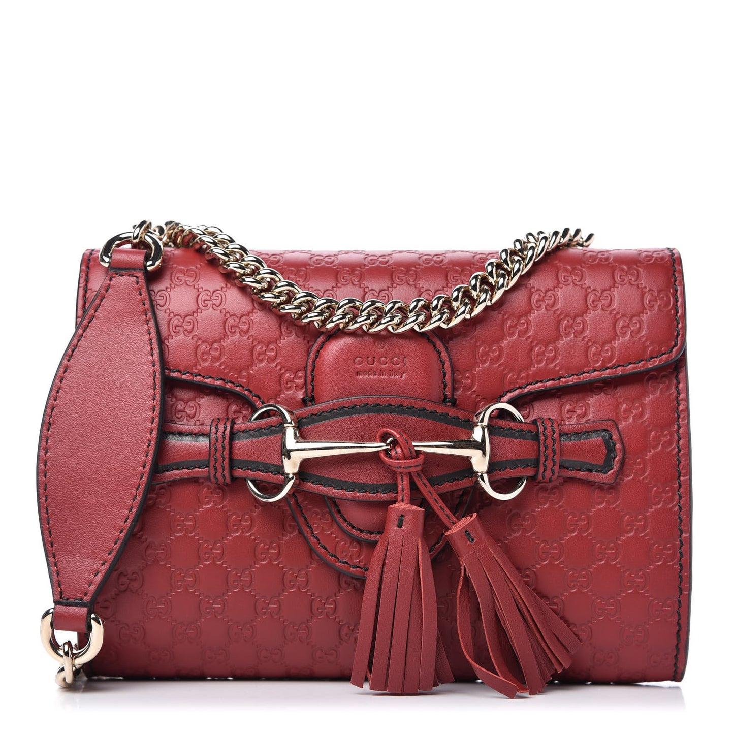 Soft Microguccissima Mini Emily Chain Shoulder Bag Rosso
