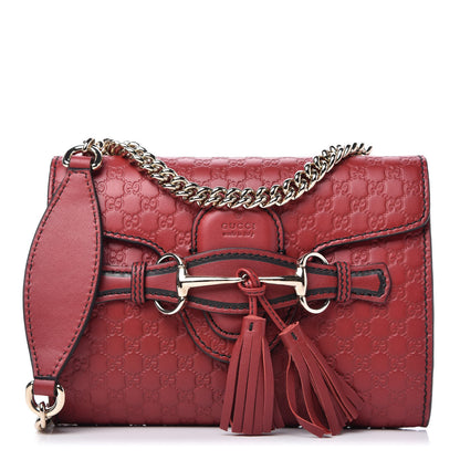 Gucci Soft Microguccissima Mini Emily Chain Shoulder Bag Rosso 1 of 10