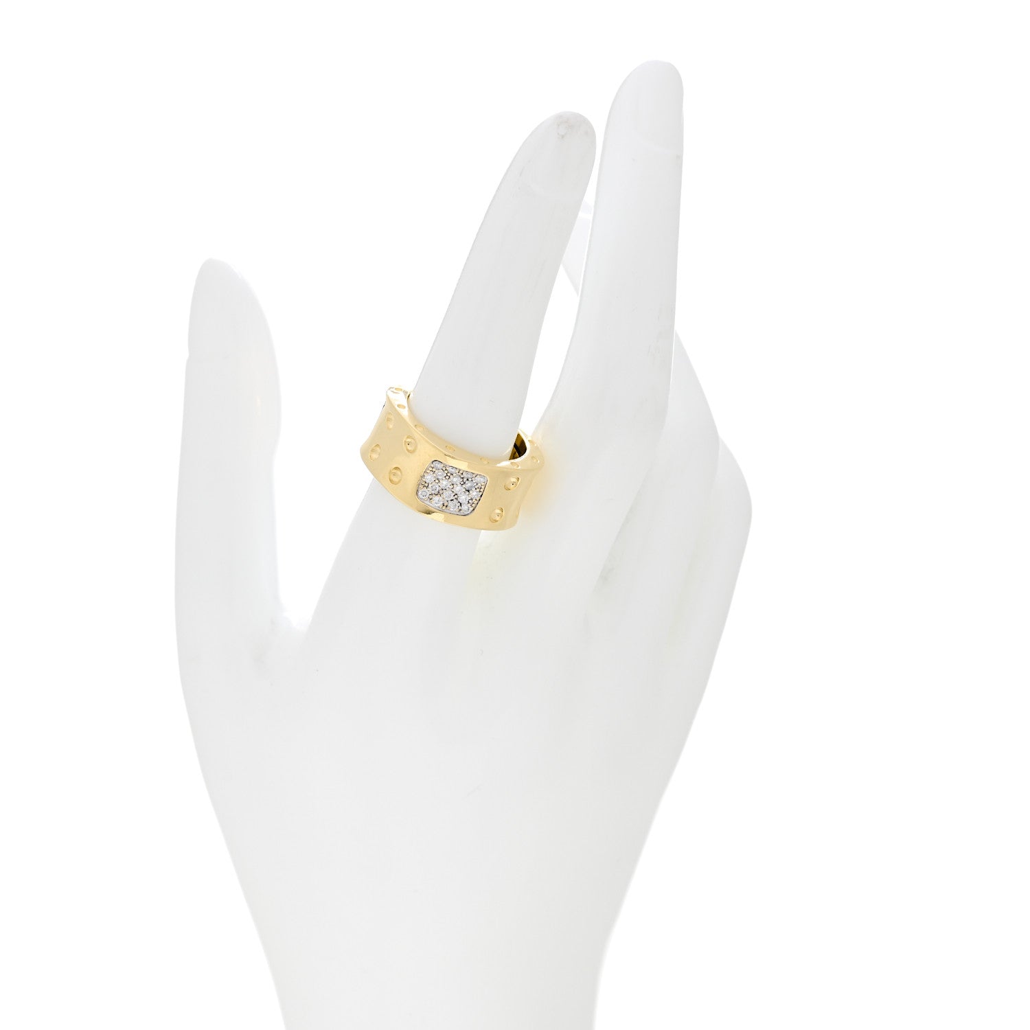 Roberto Coin 18K Yellow Gold Diamond Two Row Pois Moi Band Ring 58 8.25 2 of 4