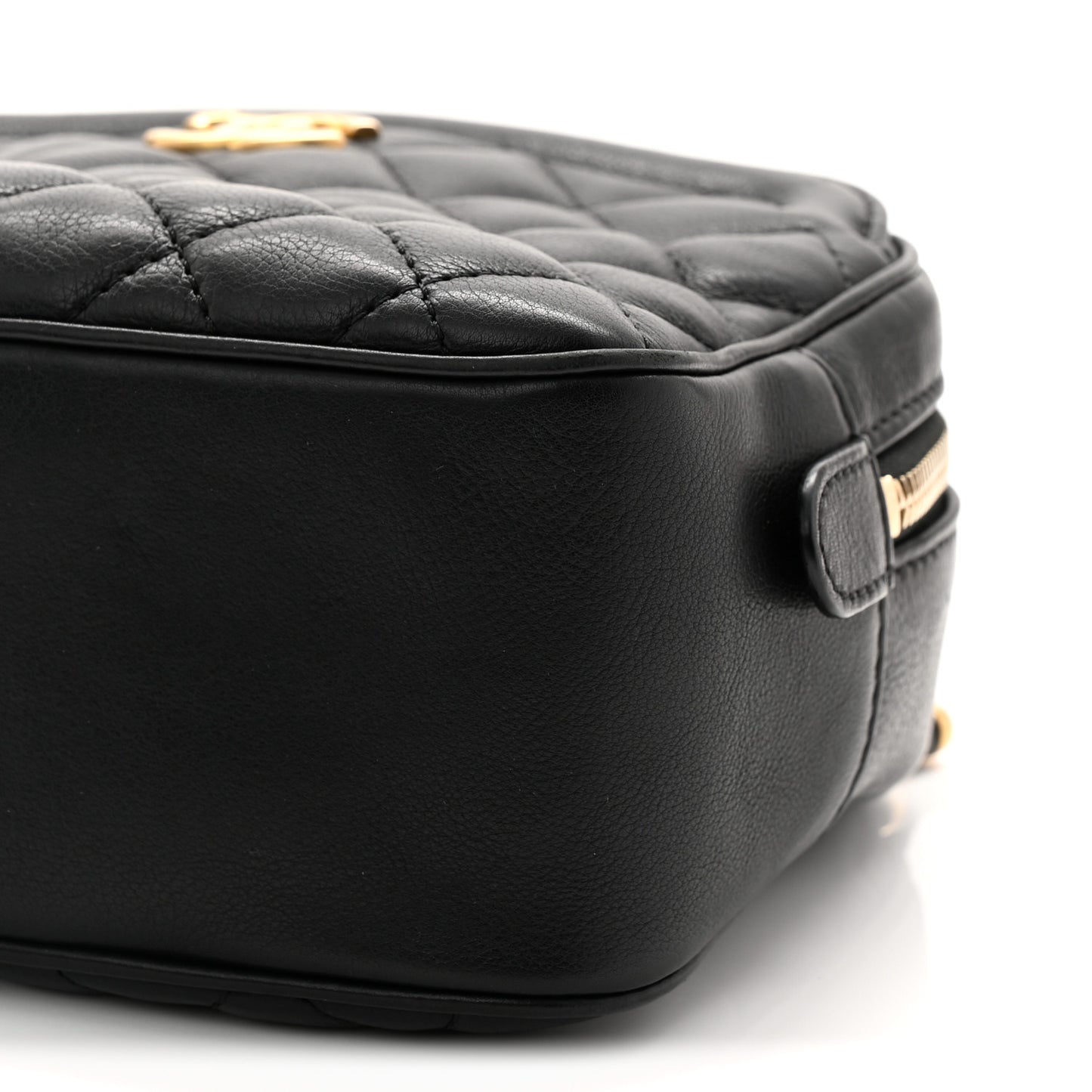 Calfskin Quilted CC Small Vanity Case Black