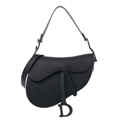 Christian Dior Ultra Matte Calfskin Saddle Bag With Strap Black 1 of 10
