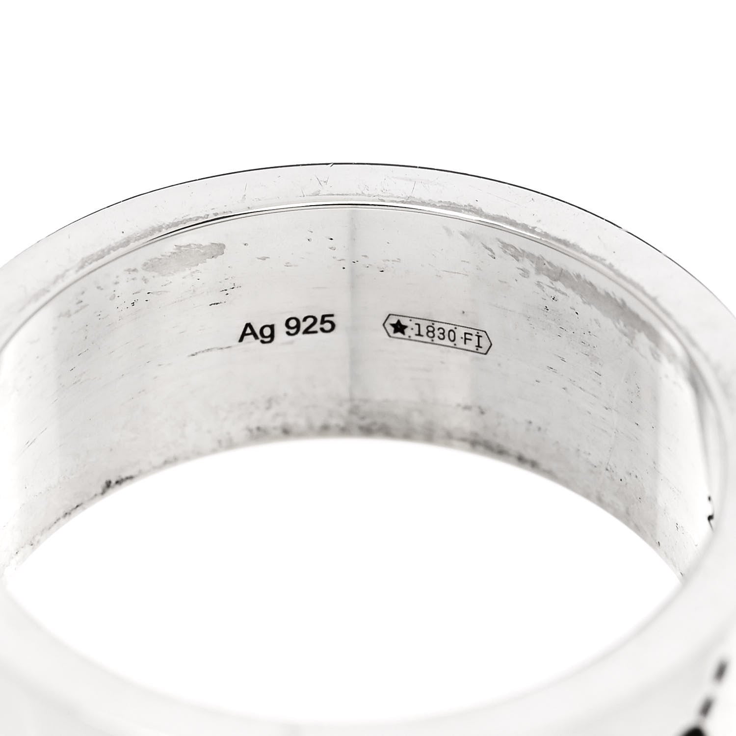 Gucci Sterling Silver GucciGhost Hamlet Skull Band Ring 63 10.5 5 of 7