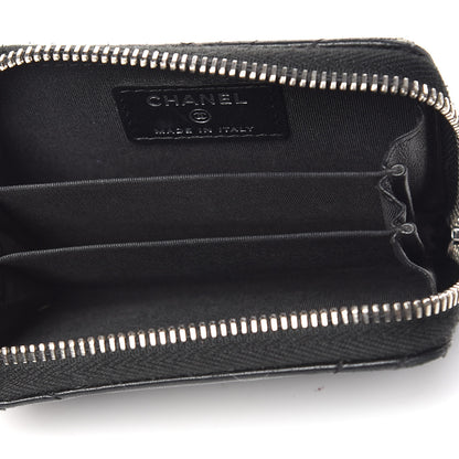 Chanel Lambskin Quilted Crossing Zip Around Coin Purse Black 5 of 9