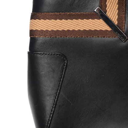 Gucci Calfskin Web Tote Black 10 of 15