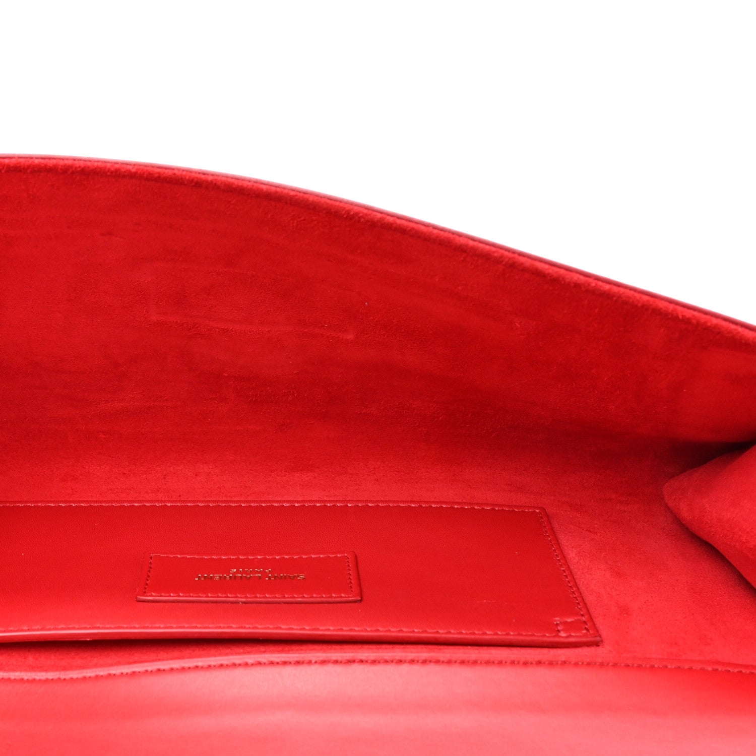 Saint Laurent Calfskin Lutetia Flap Clutch Red 5 of 11