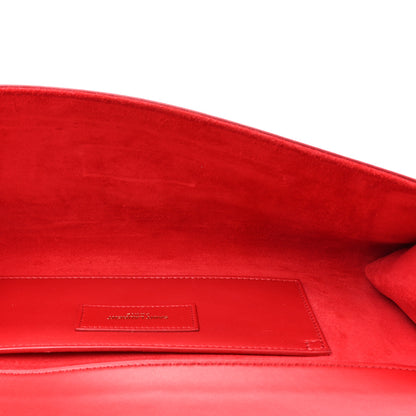 Saint Laurent Calfskin Lutetia Flap Clutch Red 5 of 11