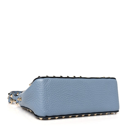 Valentino Garavani Pebbled Calfskin Small Rockstud Flip Lock Shoulder Bag Niagara 4 of 9