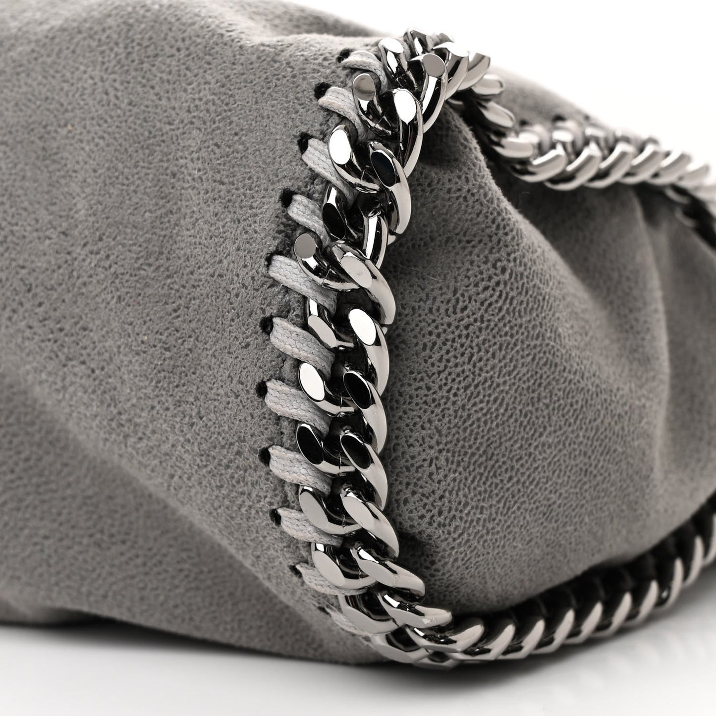 Shaggy Deer Mini Falabella Fold Over Tote Light Grey