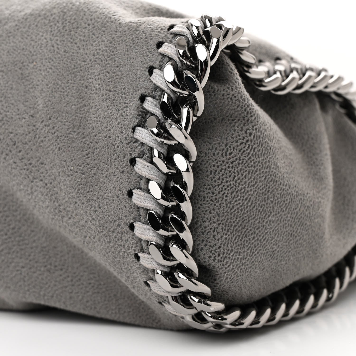 Stella McCartney Shaggy Deer Mini Falabella Fold Over Tote Light Grey 10 of 10