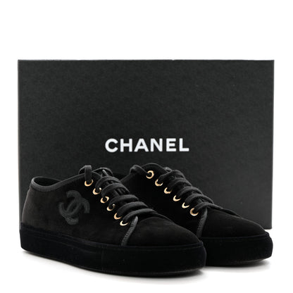 Chanel Velvet Womens CC Sneakers 35 Black 9 of 9