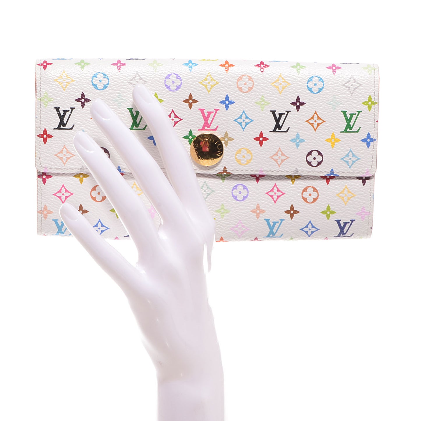 Monogram Multicolor Sarah Wallet White