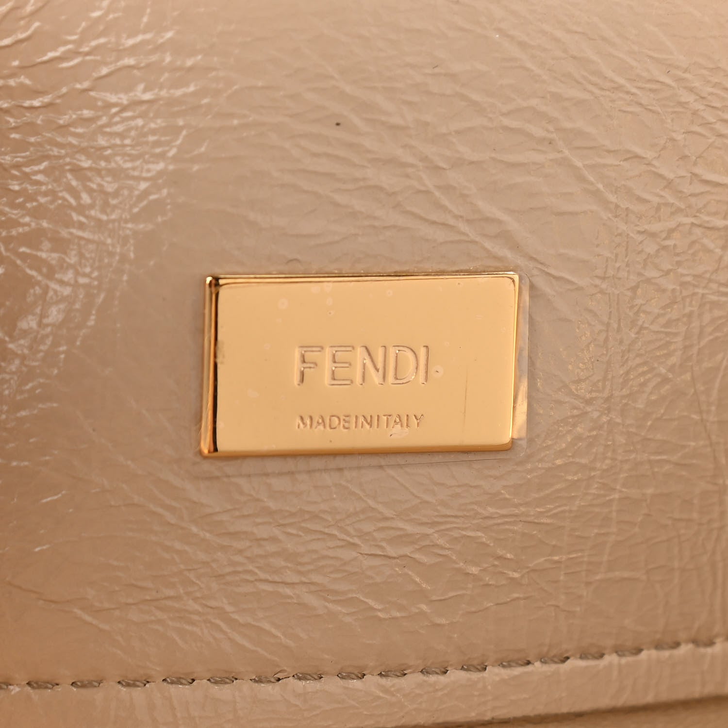 Fendi Agnello Old Shine Small Shopping Flap Bag Amido 6 of 9