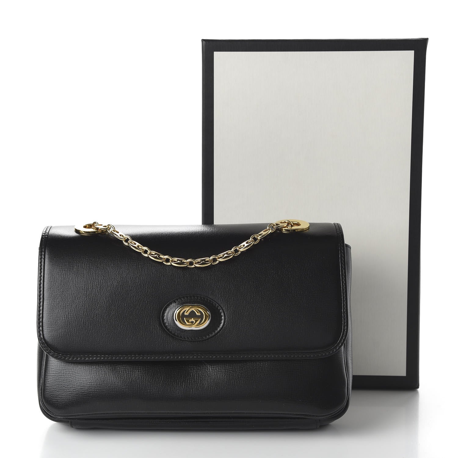 Gucci Azalea Calfskin Small Marina Chain Shoulder Bag Black 11 of 11