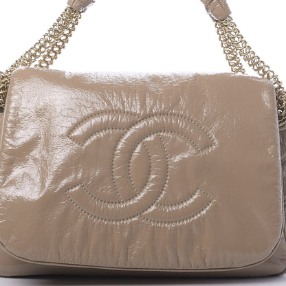 Chanel Vinyl Rodeo Accordion Flap Bag Beige 8 of 12