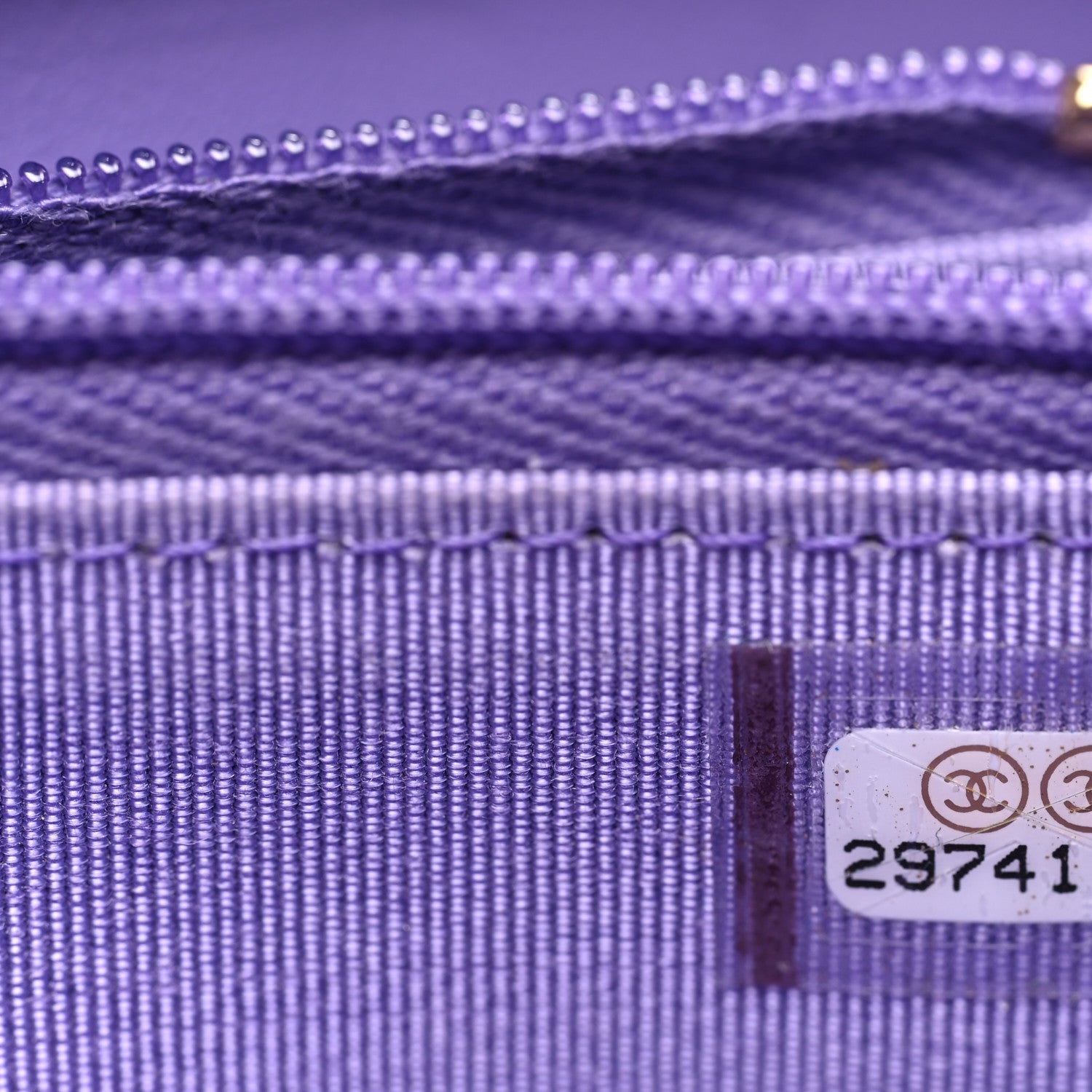 Chanel Caviar Quilted Medium Zip Around Wallet Purple 8 of 8