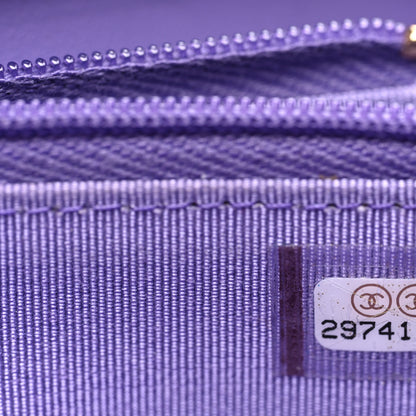 Chanel Caviar Quilted Medium Zip Around Wallet Purple 8 of 8