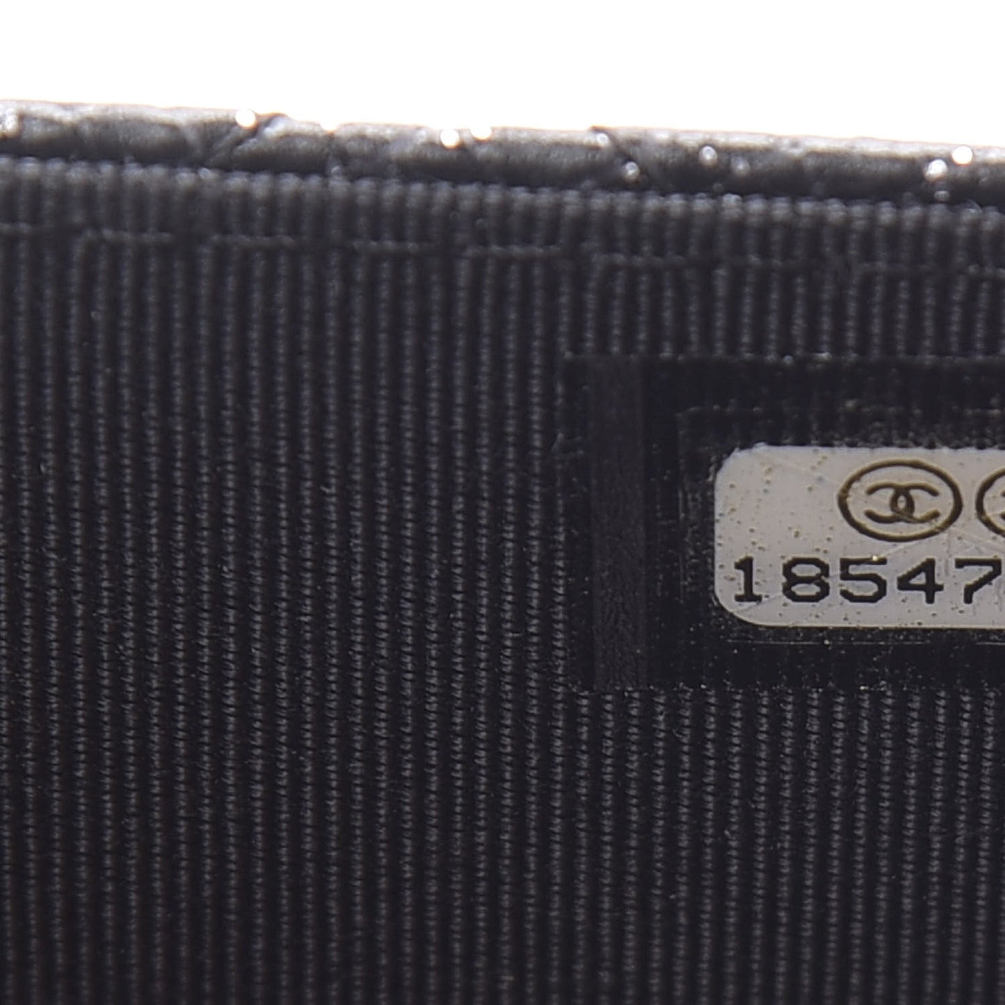 Glitter Calfskin Quilted Wallet on Chain WOC Black Silver