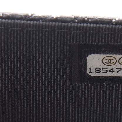 Chanel Glitter Calfskin Quilted Wallet on Chain WOC Black Silver 8 of 12