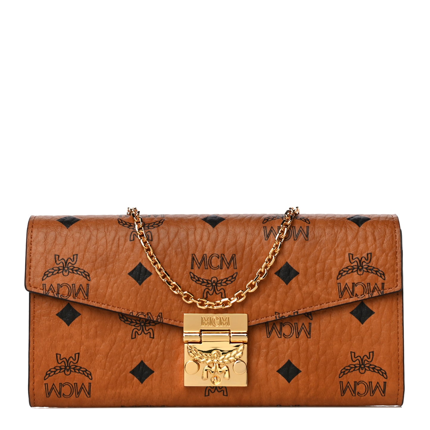 Visetos Large Patricia Wallet On Chain Cognac