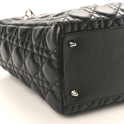 Christian Dior Lambskin Cannage Medium Lady Dior Black 9 of 12