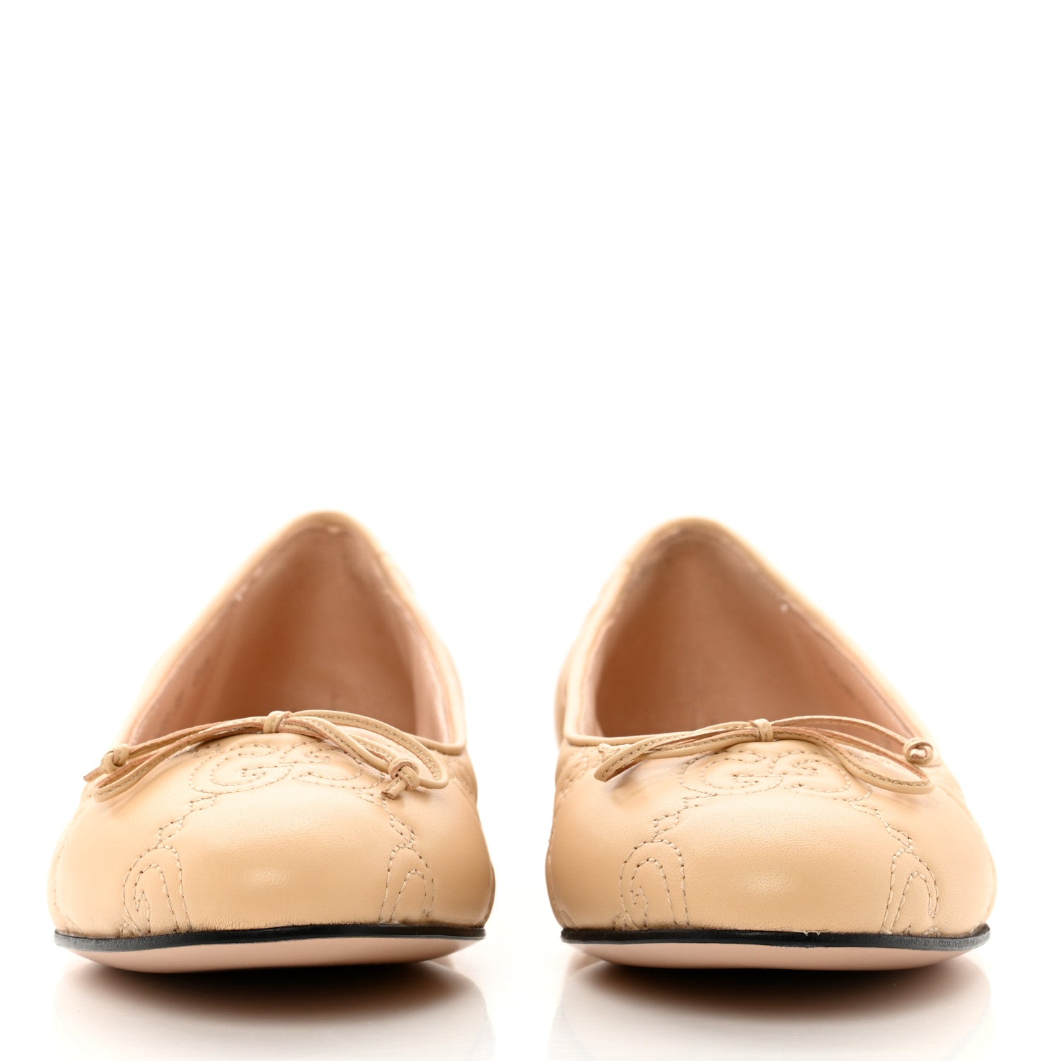 Gucci Nappa GG Matelasse Jolie Ballet Flats 38 Naturale 2 of 9