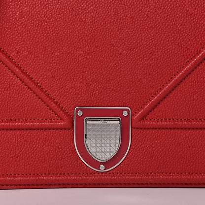 Christian Dior Grained Calfskin Medium Diorama Flap Bag Red 10 of 10