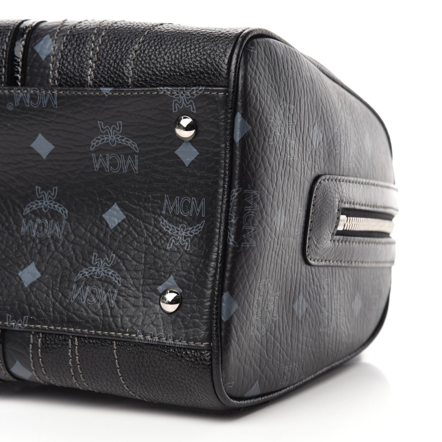 MCM Visetos Small Boston Bag Black 7 of 12